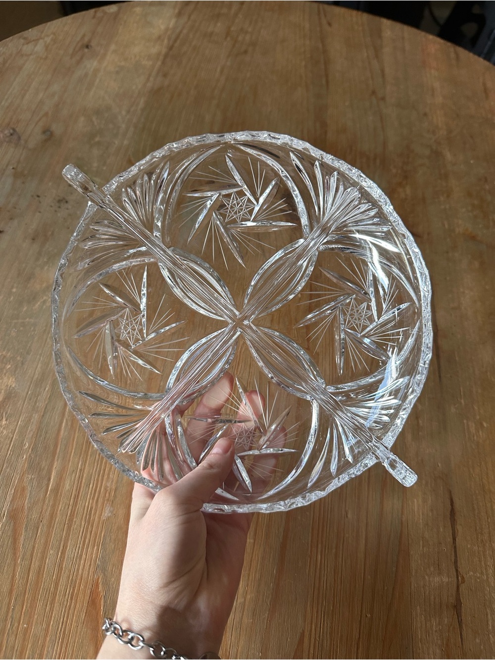 Cut Crystal Serving Platter - Clear Glass